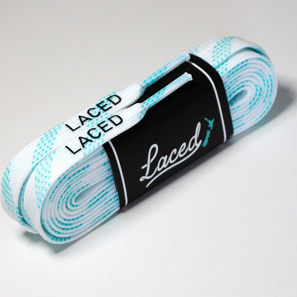 Laces 135cm white blue - Image 2