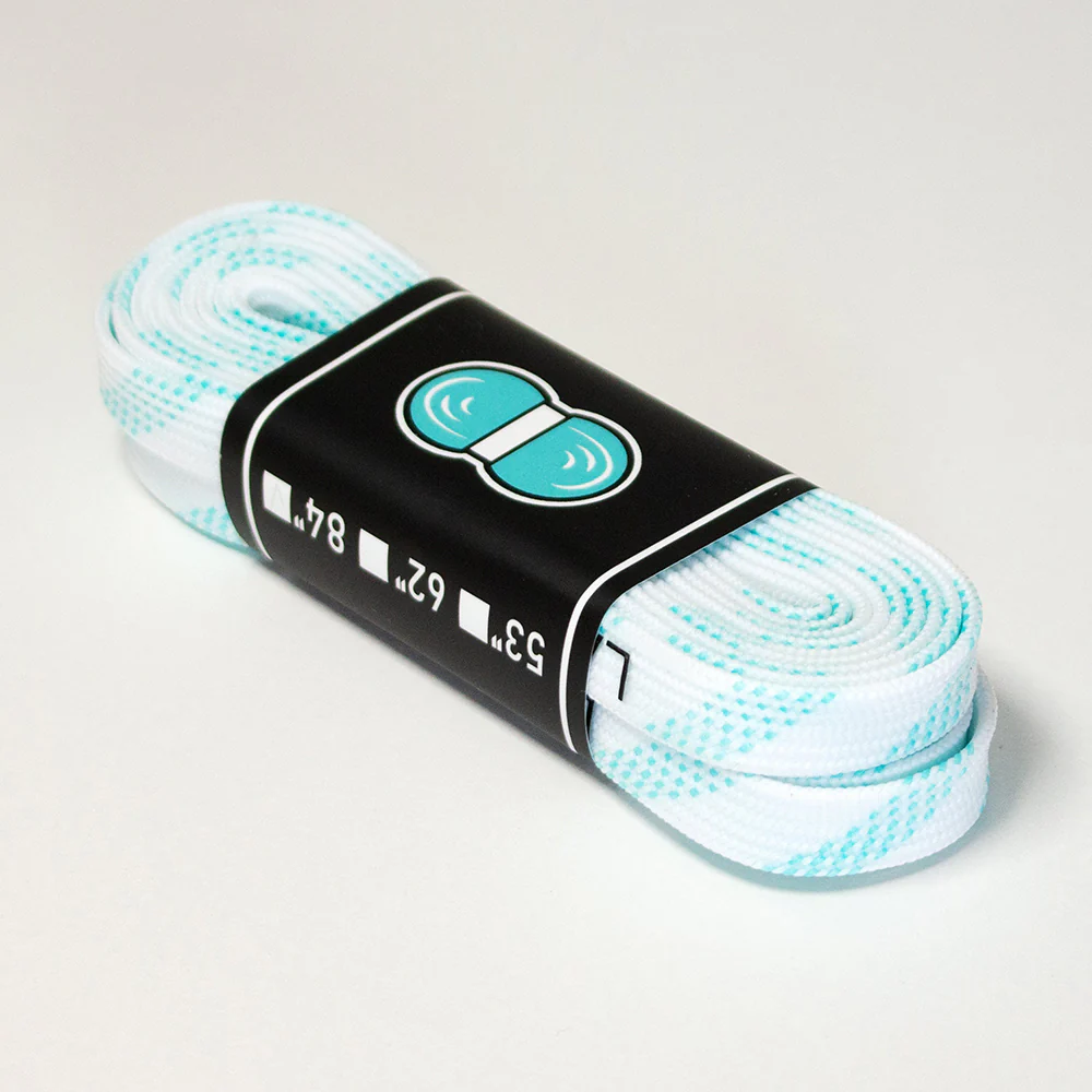 Laces 135cm white blue - Image 3