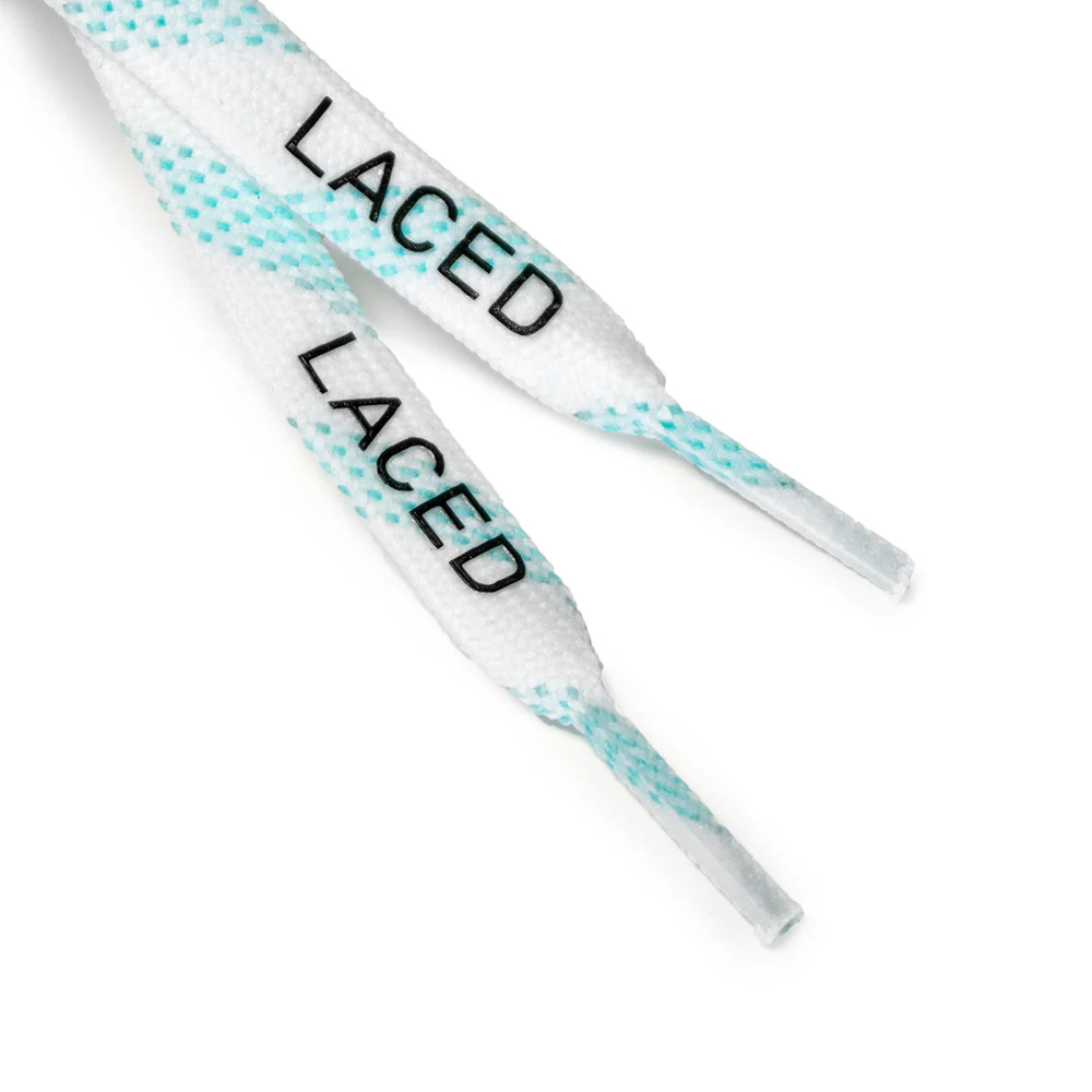 Laces 213cm white blue