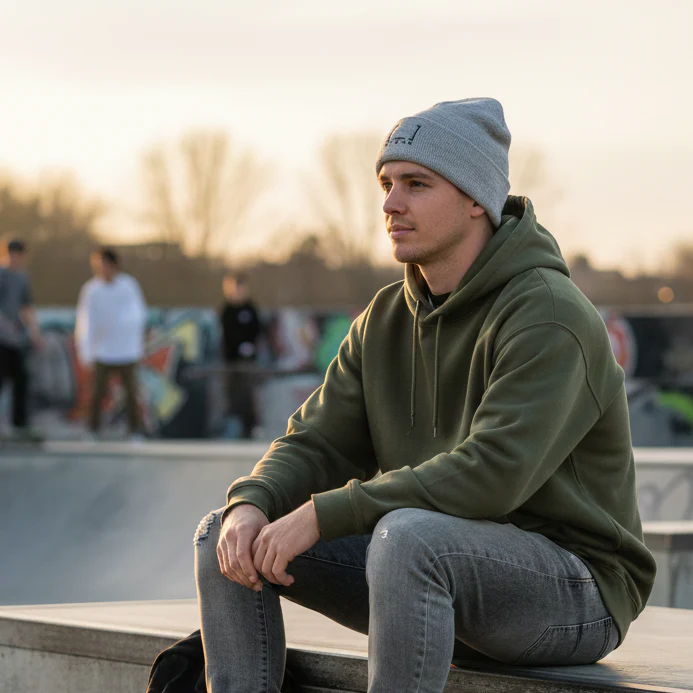 Blank Beanie grey - Image 3